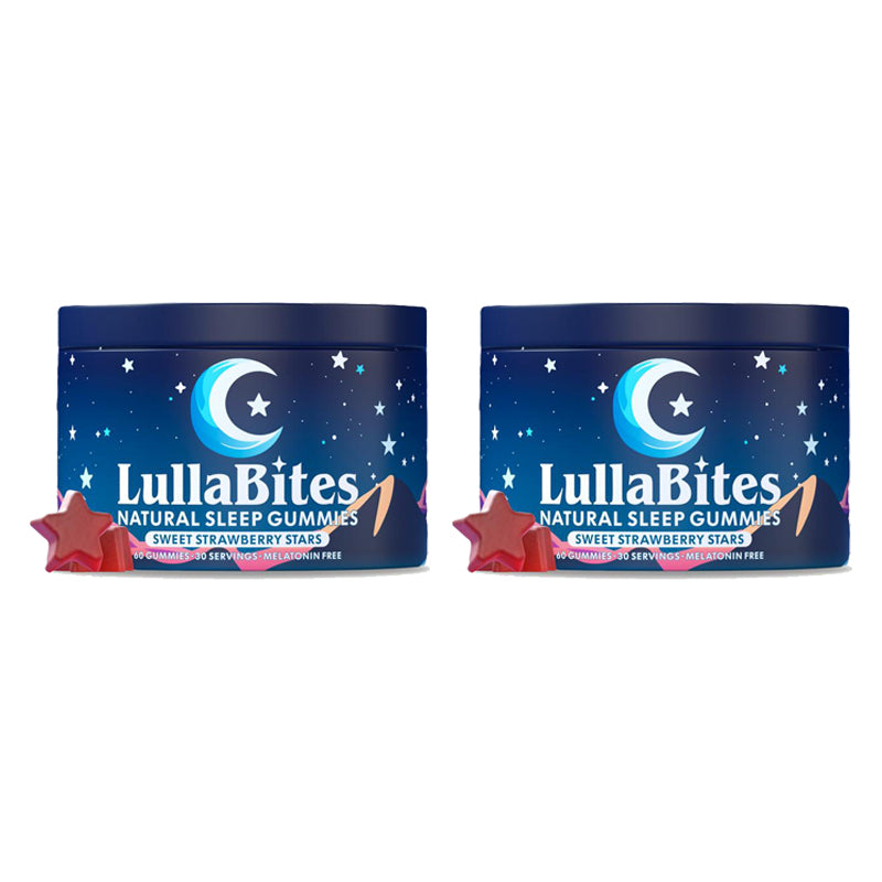 LullaBites Natural Sleep Gummies - 30 Servings -Sweet Strawberry Stars (Melatonin Free)