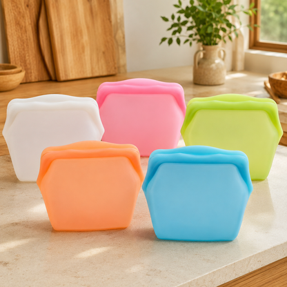 Stand-Up Food-Grade Silicone Storage Bag, 4-Cup
