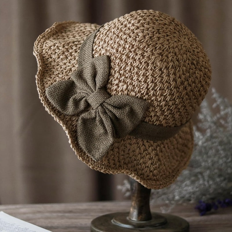 Elegant Bow Straw Hat