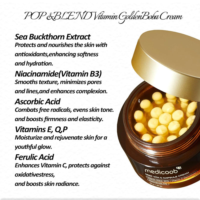 Final 3 Hours: 70%OFF Mix & Match Boba Cream Set | Tiktok Viral Capsule Creams for Uneven Skin Tone, Glow Hydration