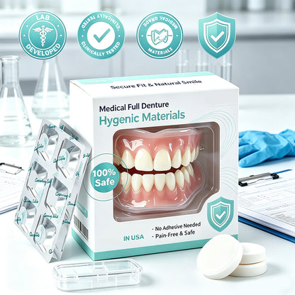 🦷Medical Full Denture with Strong Suction ✅ Made and Shipped from the（USA）