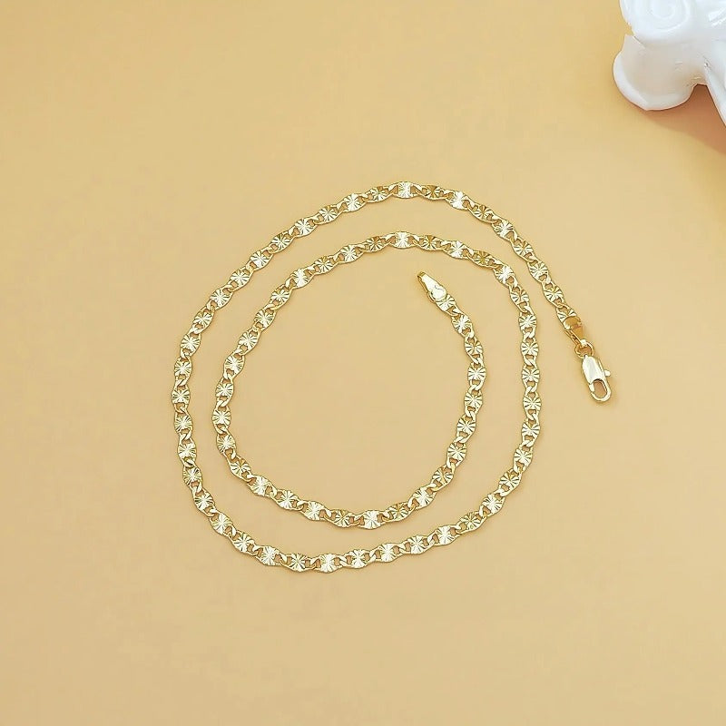Elegant Flat Link Gold Chain