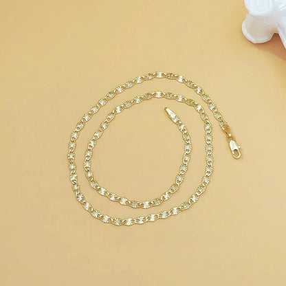 Elegant Flat Link Gold Chain