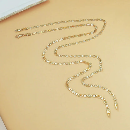 Elegant Flat Link Gold Chain