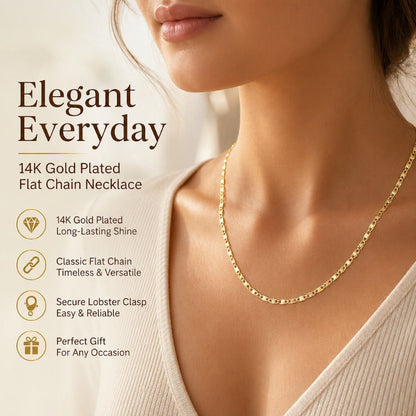 Elegant Flat Link Gold Chain