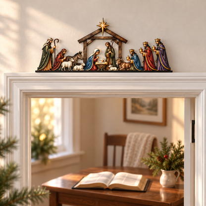 Christmas Nativity Scene Door Topper Decoration