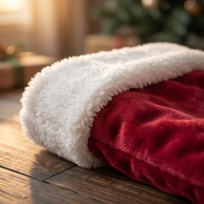 Christmas Stocking Shaped Plush Cat Bed Cave