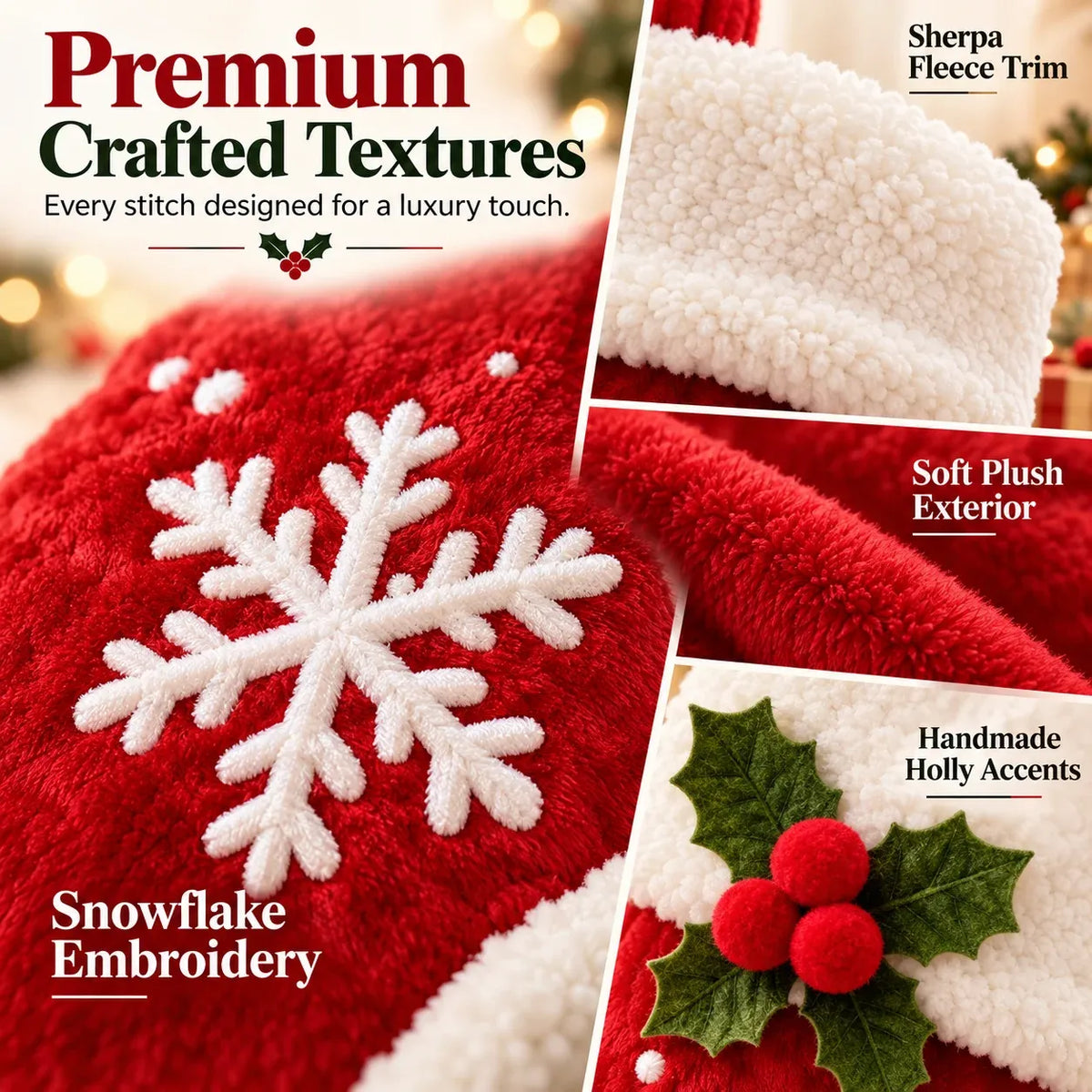 Christmas Stocking Shaped Plush Cat Bed Cave