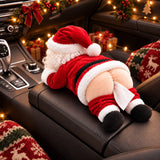 Reclining Santa tissue holder on a car center console