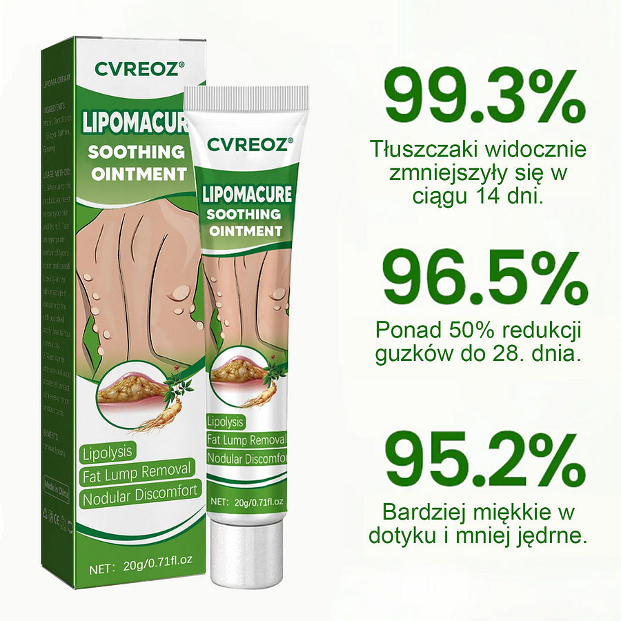Cvreoz® Soothing Ointment behandelt Lipome problemlos und erzielt innerhalb von 2 Wochen eine deutliche Verbesserung