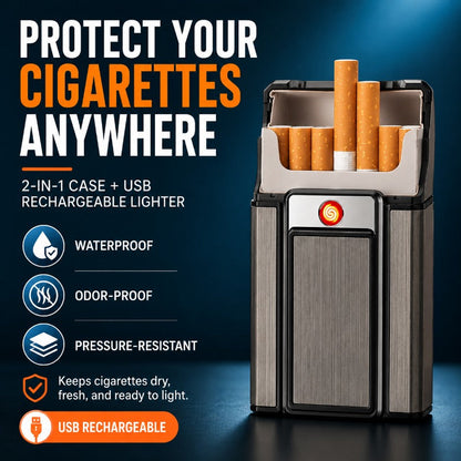2-in-1 Cigarette Case Lighter