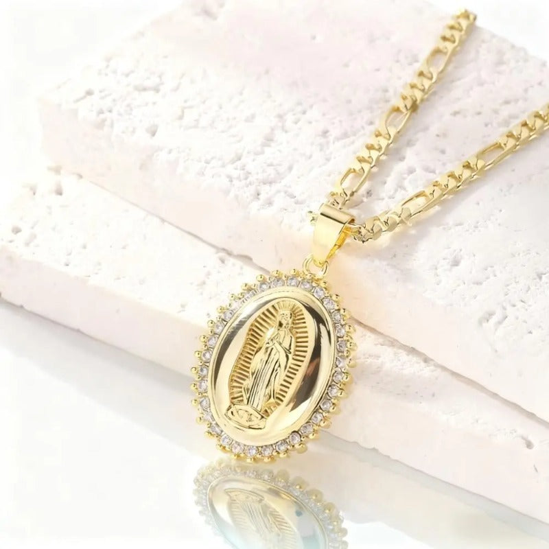 Elegant 14K Gold Virgin Necklace