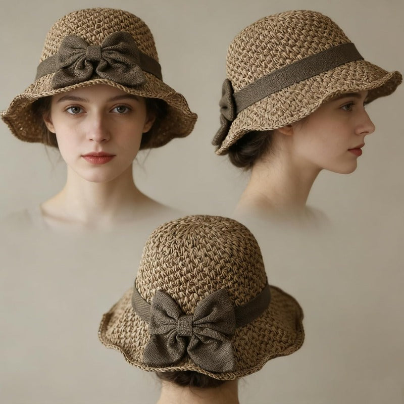 Elegant Bow Straw Hat