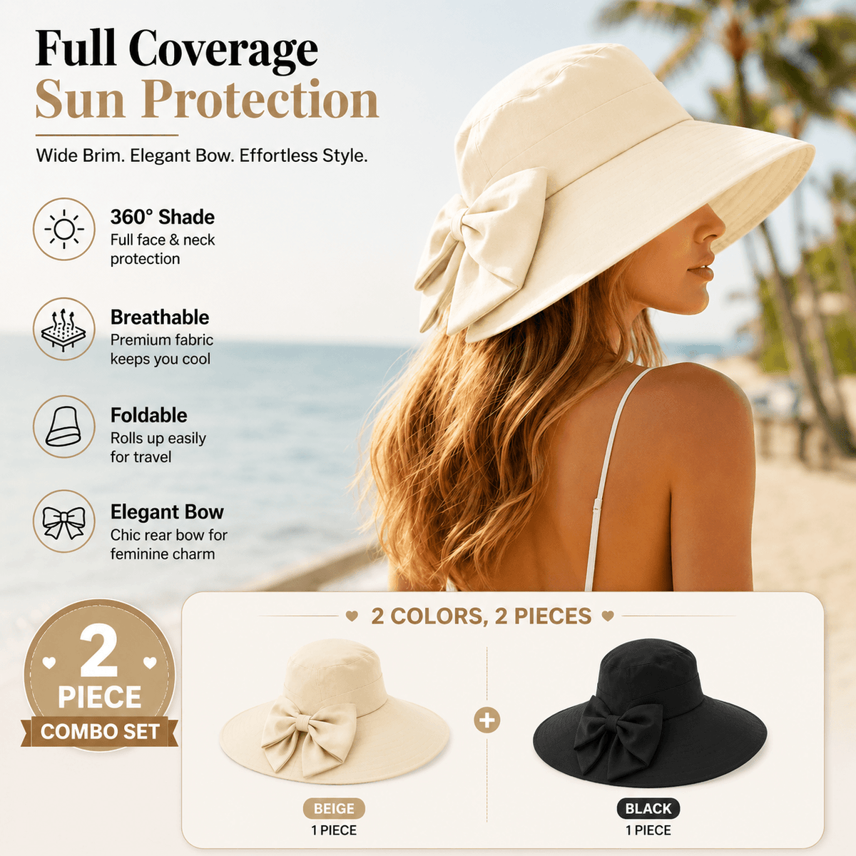 Elegant Bow Sun Hat