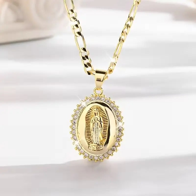 Elegant 14K Gold Virgin Necklace