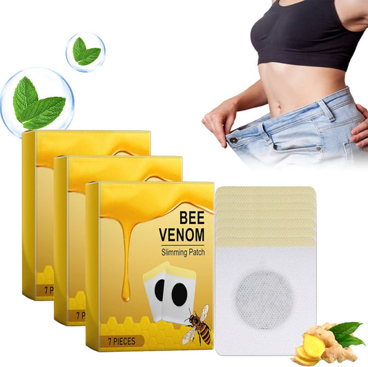 Bee Venom Lymphatic Drainage Slimming Patches, Bee Venom Plasters, Bee Venom Lymphatic Drainage Slimming Patch, Detox Slimming Patch, Suitable for People of All Ages (Pack of 3)