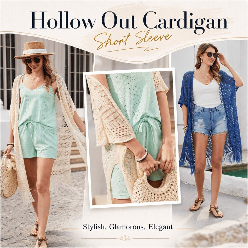 Hollow Out Tassel Knit Cardigan