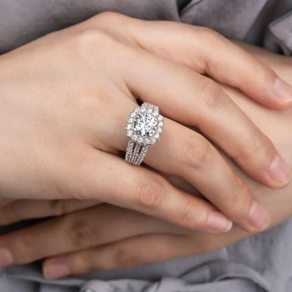 Triple-Band Halo Statement Ring