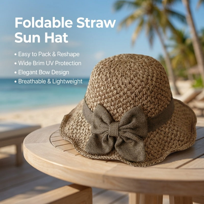 Elegant Bow Straw Hat