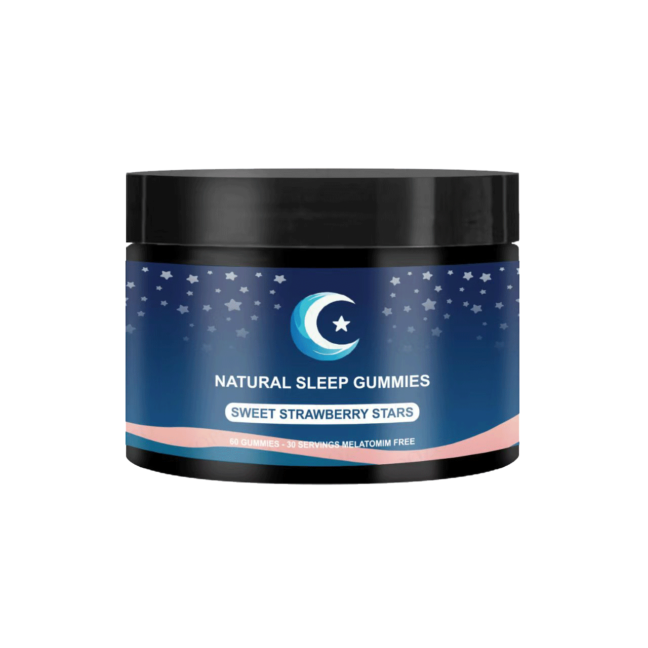 LullaBites Natural Sleep Gummies - 30 Servings -Sweet Strawberry Stars (Melatonin Free)
