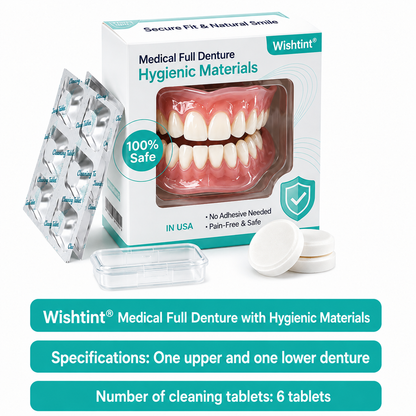 🦷Medical Full Denture with Strong Suction ✅ Made and Shipped from the（USA）