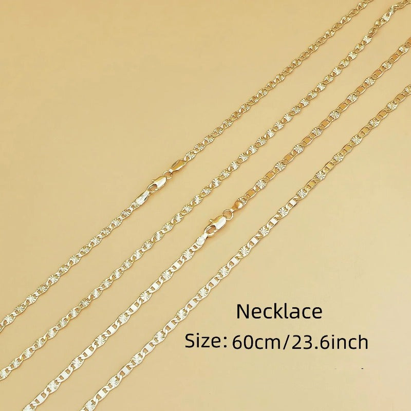 Elegant Flat Link Gold Chain