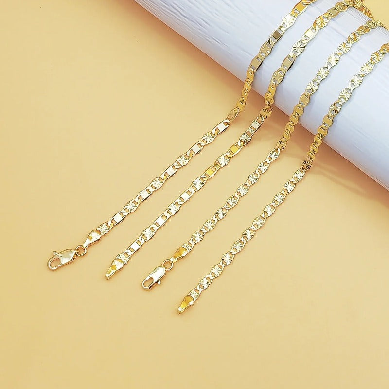 Elegant Flat Link Gold Chain