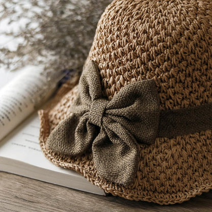 Elegant Bow Straw Hat