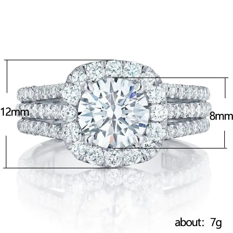 Triple-Band Halo Statement Ring