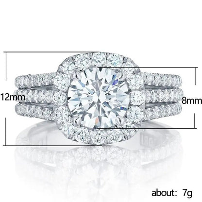 Triple-Band Halo Statement Ring