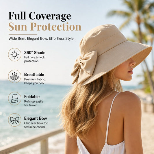 Elegant Bow Sun Hat