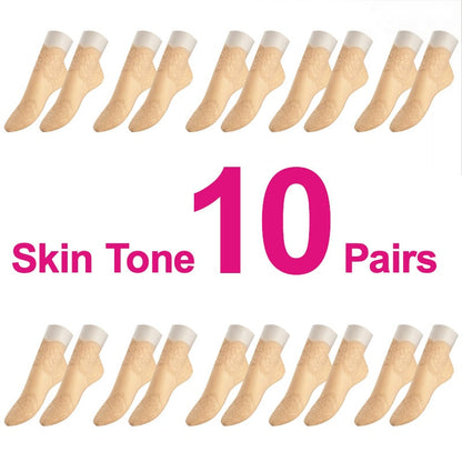 Floral Trim Boat Lace Socks