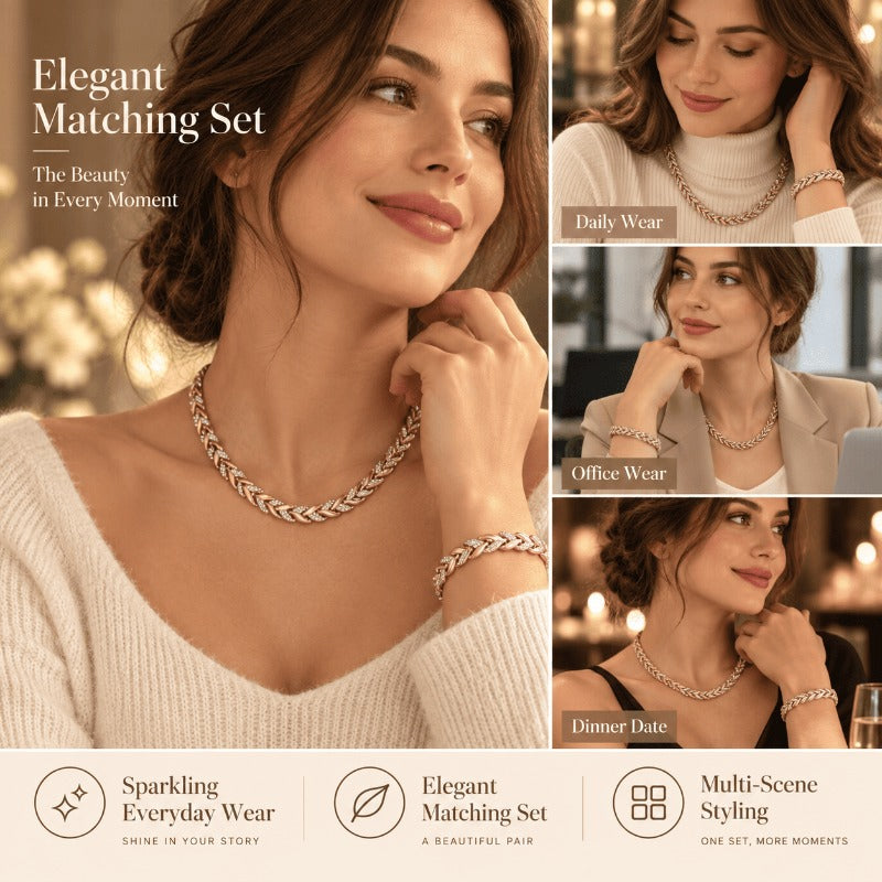 Elegant Crystal Chain Jewelry Set