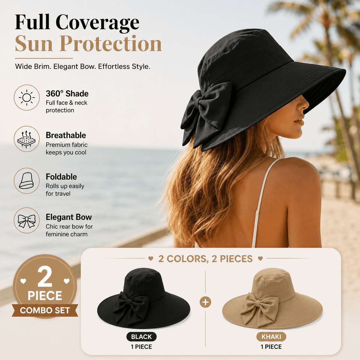 Elegant Bow Sun Hat