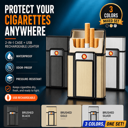 2-in-1 Cigarette Case Lighter