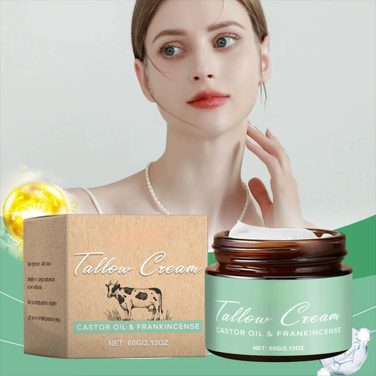 🌿 Organic Whipped Tallow Balm with Castor Oil & Frankincense for Natural Skincare & Moisturizing ✨
