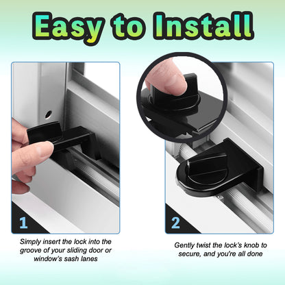 Anti-Thief Safety Sliding Door and Window Security Lock