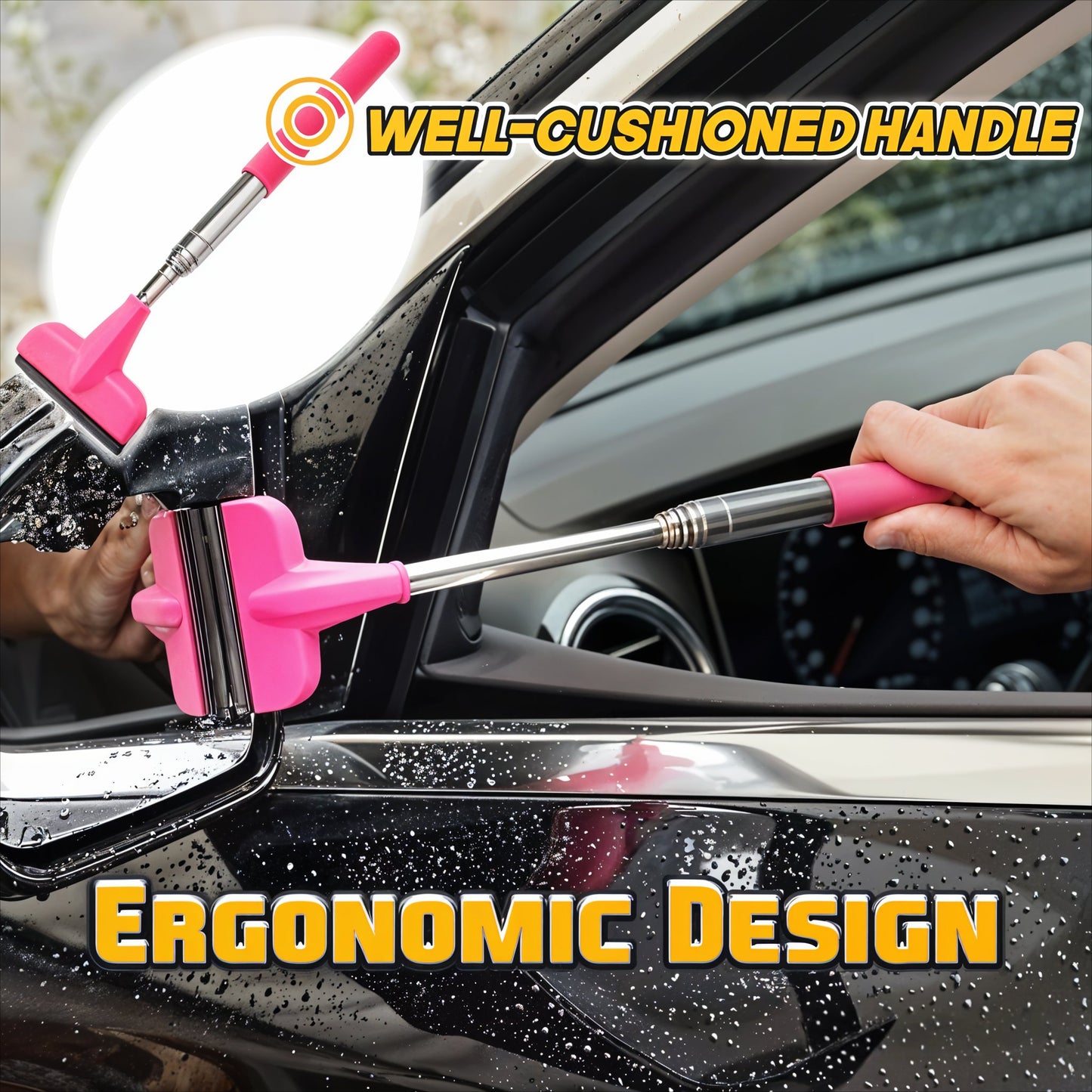 Universal 2-in-1 Telescopic Car Squeegee Wiper