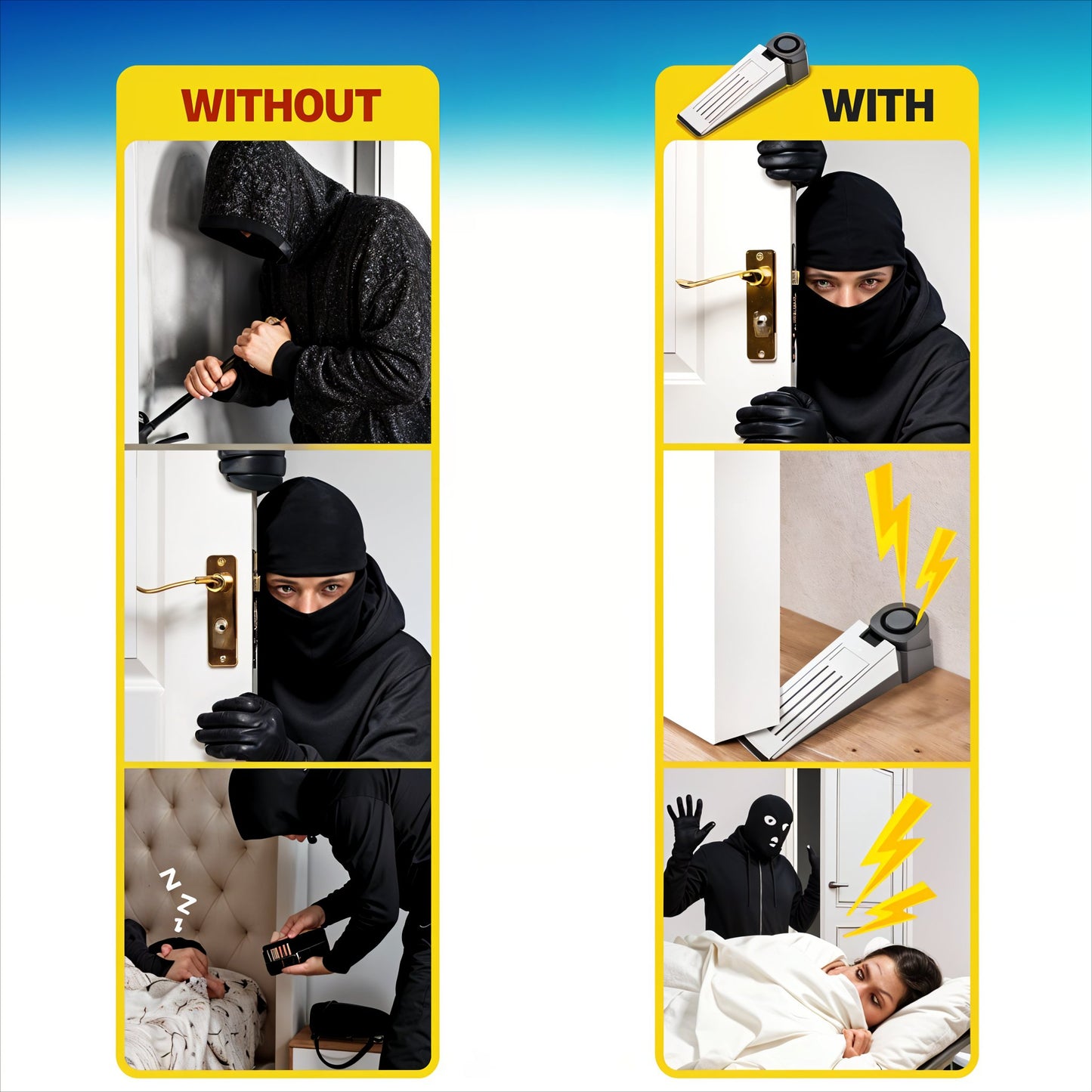 Travel-Safety Universal Door Stopper Alarm