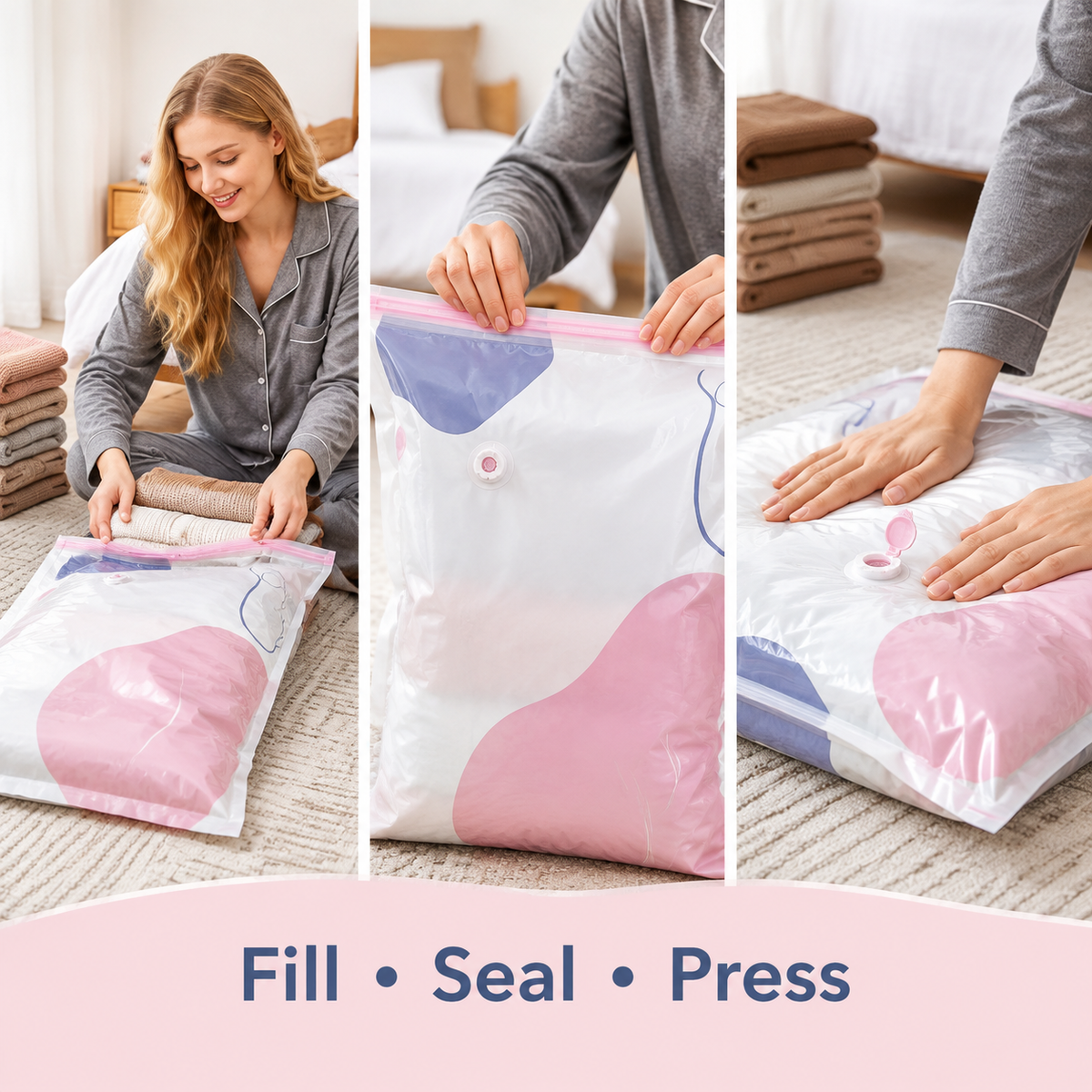 No-Pump Vacuum Storage Bags