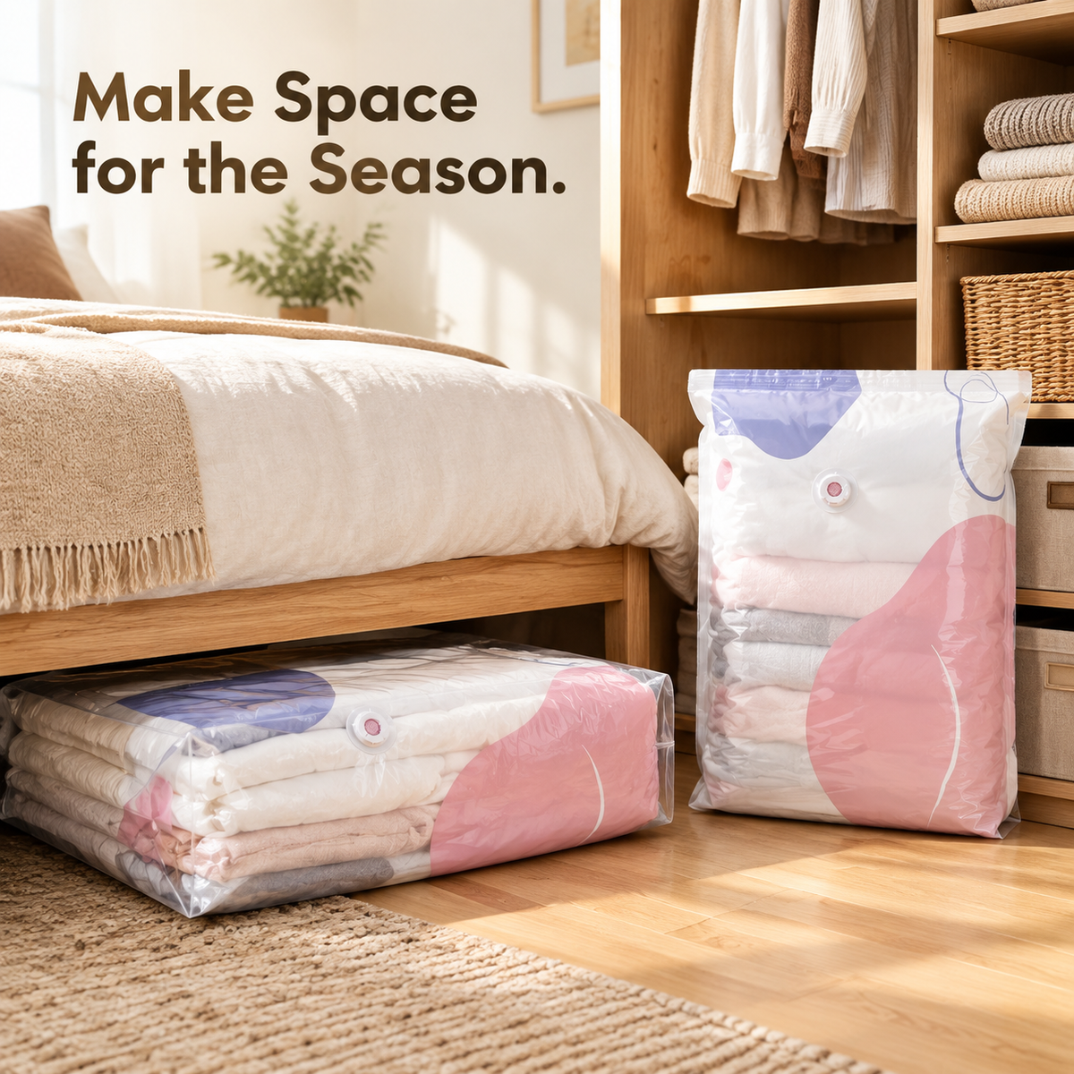 No-Pump Vacuum Storage Bags