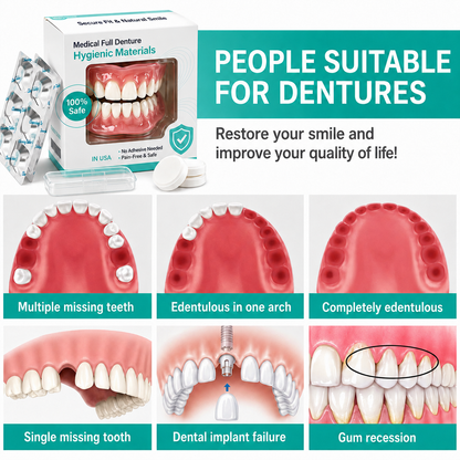 🦷Medical Full Denture with Strong Suction ✅ Made and Shipped from the（USA）